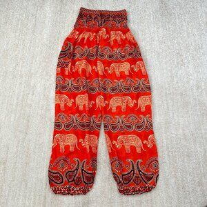 Made in Thailand High Waist Wide Leg Crop Cotton Harem Pants